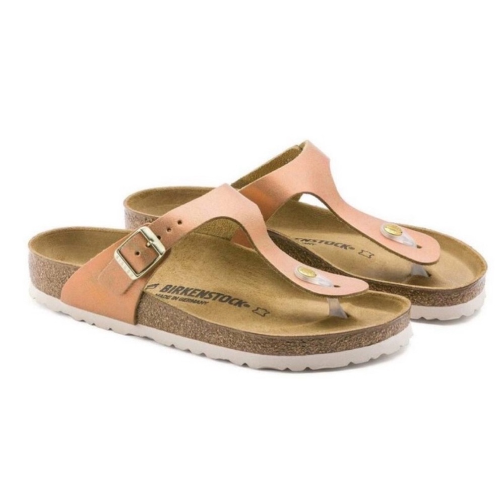 BIRKENSTOCK Gizeh Washed Metallic Sea Copper Size 39 Summer Beach Travel Casual - Picture 2 of 9